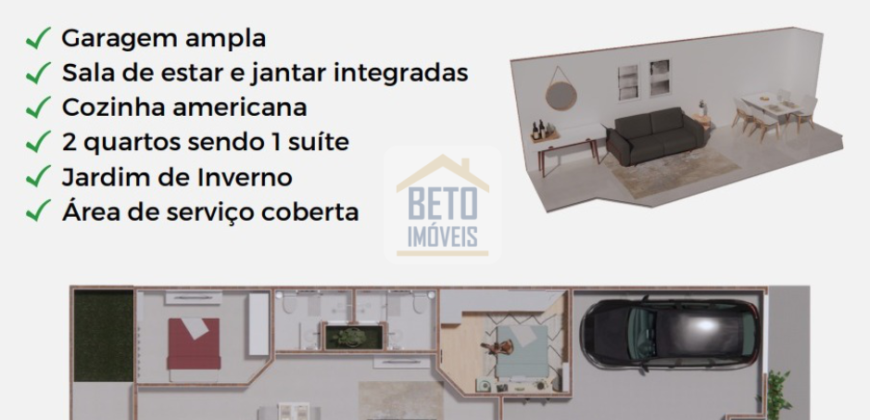 Vendas de casas na planta 2 qts. 1 suíte Malta Residencial II