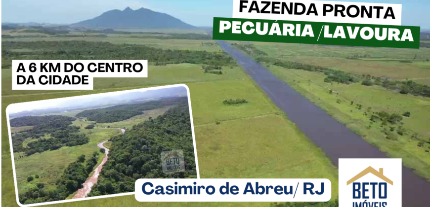 Fazenda Pronta p/ Pecuária com 487 alqueires | Casimiro de Abreu/ RJ